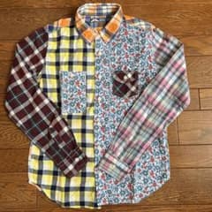 BEAMS HEART マルチカラー　パッチワーク長袖シャツのサムネイル