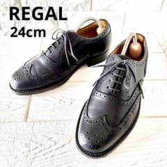 REGAL ウイングチップ レザーシューズ 24cm 黒 シボ革 本革 - メルカリ