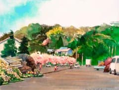 風景 水彩画 額装済み F6サイズ 原画 - メルカリ