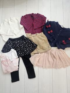 女の子ベビー、キッズ服9点セット セーター、スカート、インナー等のサムネイル