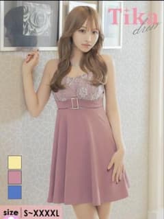 【美品】Tika レース キャミソール フレアドレス 4L 3XL ピンクのサムネイル