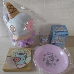 BT21 MANG 이치 반 쿠지 봉제 유리 유리 플레이트