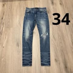 B】AMIRI BROKEN JEAN アミリ 34 スキニー ストレッチ - メルカリ