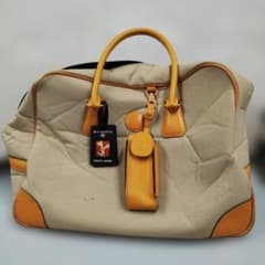 M・U SPORTS Boston Bag Golf Bag Beige x Yellow