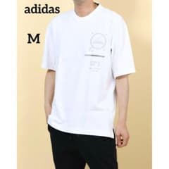 아디다스 반소매 T 셔츠 화이트 M 프린트 캐주얼
