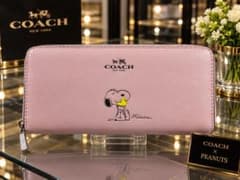 COACH F53773 × PEANUTS スヌーピー 長財布 ピンクのサムネイル