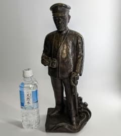 藤原陶斎 備前焼 東郷平八郎像 合箱 陶像 日露戦争 置物 細工物 藤原陶