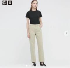【新品】UNIQLO size24レギュラーフィットストレートハイライズジーンズのサムネイル