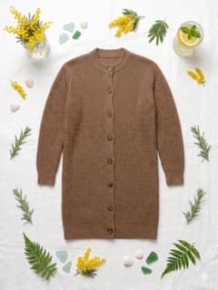 ⁠00's y2k ロング カーディガン ラメニット ブラウン パンク 古着のサムネイル