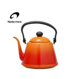 美品　野田琺瑯　ドリップケトル　オレンジ　やかんのサムネイル