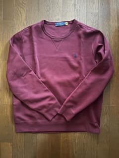 極美品Polo Ralph Lauren バーガンディ クルーネック トレーナー 