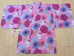 希少！チャーミーキティ ミニ浴衣 浴衣 ショート丈浴衣 浴衣セット ピンク 花柄のサムネイル
