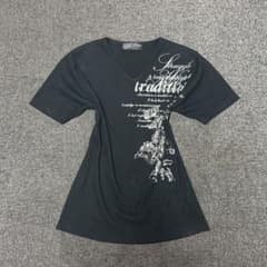 Grunge V neck print T-shirt archive お兄系のサムネイル