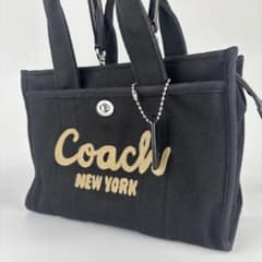 美品】COACH カーゴ ハンドバッグ トートバッグ 2WAY キャンバス 黒