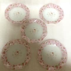 ハローキティ いちごキティ ガラス デザート皿 5枚セット 2000年