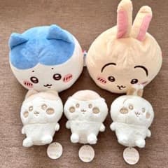치이카와 봉제인형 5점 돔 쿠션 토끼 벌레 쿠리만쥬