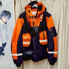 り*う様 AVIREX カスタムベストL-2フライトジャケットロイヤル×オレンジ AVIREX カスタムベストL-2フライトジャケットロイヤル×オレンジ M-1