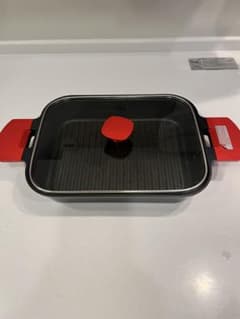 【新品】オークス日本製グリルパンIH対応 ガラスカバー色レッド オークス ウチクック グリルパン IH対応 ガラスカバー レッド 日本製