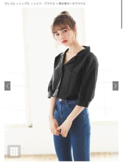 グレイル GRL ガーゼブラウス　ブラックのサムネイル