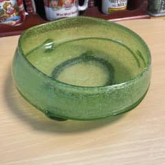 緑色 泡ガラス サラダボウルのサムネイル