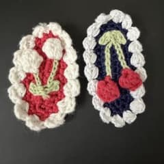 パッチンピン お花＆さくらんぼ かぎ針編み ベビーのサムネイル