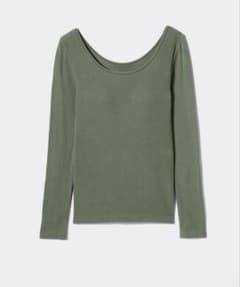 UNIQLOヒートテック リブバレエネック ブラT 長袖のサムネイル