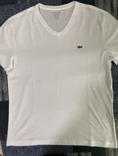 LACOSTE VネックTシャツ ホワイト Lサイズ　ラコステのサムネイル