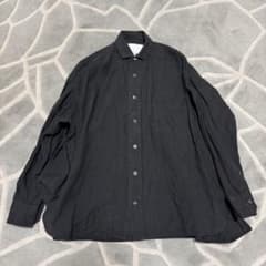 TICCA リネン100 オーバーサイズ ドロップショルダーシャツ ブラック 