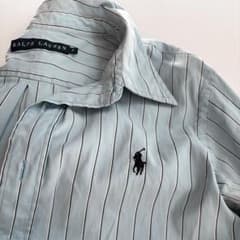 RALPH LAUREN ストライプ柄 長袖シャツ ライトブルーのサムネイル