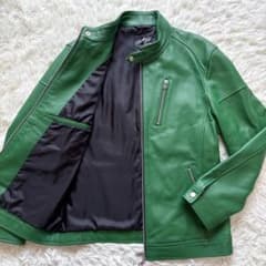 未使用級】2XLサイズ 羊革ラムレザー メンズビギ ライダースジャケット