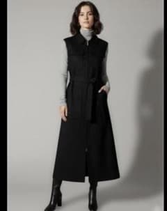 セオリーリュクス ベスト ジレ ブラック 襟付き 38号 黒 ロング