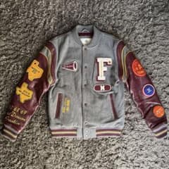 FRANKLIN&MARSHALL スタジャンM 牛革 ワッペン ウールグレー - メルカリ