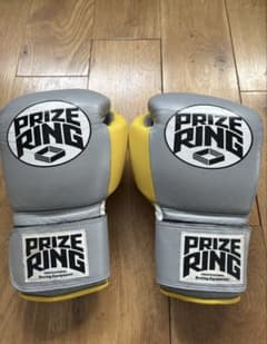 PRIZE RING boxing gloves Grey/Yellow 8ozのサムネイル