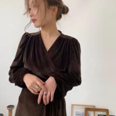 lilou ベロア調ロングワンピース　ラップワンピース m70795388601_1.jpg?1739177983