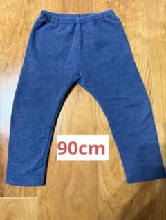 【美品】UNIQLO ベビー 裏起毛 レギンス ネイビー 90cmのサムネイル