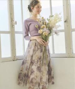 ノエラ noela セットアップ ニット×花柄チュールスカートセットのサムネイル