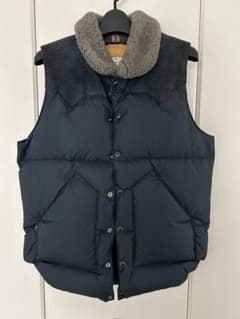 希少品　ロッキーマウンテン×ビームス 別注ボア付きダウンベスト　タグ付　ネイビー 希少品 ロッキーマウンテン×ビームス 別注ボア付きダウンベスト タグ付