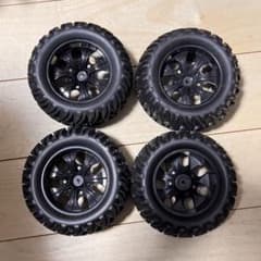 RCタイヤ ホイール 4本セット 約130mm 12mm六角 インナースポンジのサムネイル