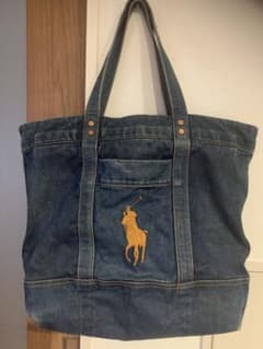 Polo Ralph Lauren デニムトートバッグ ラージ ビッグポニー - メルカリ