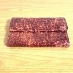 【美品】赤紫色 クロコダイル風 長財布 即日発送のサムネイル