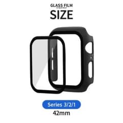 アップルウォッチ ガラスフィルム ハードカバー ケース 全面保護 42mmのサムネイル