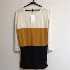 ★【新品】フェイクニット配色切替ワンピース★のサムネイル