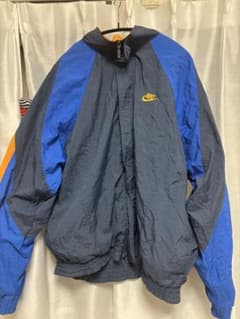 90s NIKE ナイロンジャケット 銀タグ ブルー ネイビー　オレンジのサムネイル