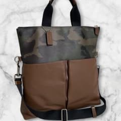 COACH トートバッグ ショルダーバッグ F72357 カモフラ×茶 - メルカリ