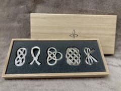 能作 NOUSAKU 箸置 結び 5個セット 木箱、外装紙箱付きのサムネイル