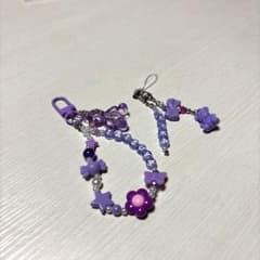 snowman 深澤辰哉　ストラップ　ハンドメイド　ビーズ　チャーム　紫