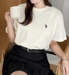 U.S. POLO ASSN. 半袖 Tシャツ アイボリー ワンポイントのサムネイル