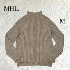 MHL】モックネック リブ ニット M ウール100% ベージュ - メルカリ