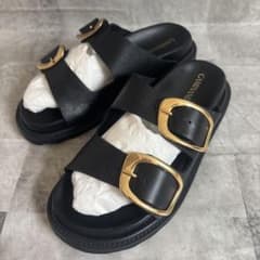 CAMINANDO カミナンド ダブルバックル サンダル ブラック 7 24cm