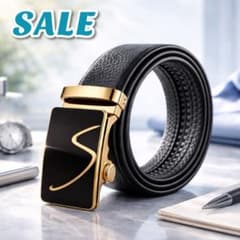 メンズ ベルト 自動バックル スライド式 高見え レザー オフィス 会社員 通勤